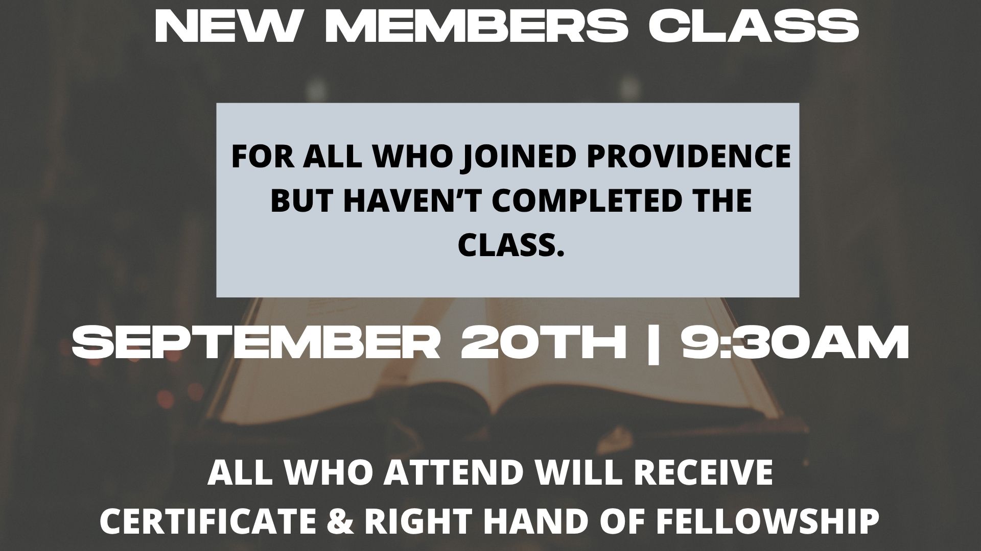 New Members Class flyer